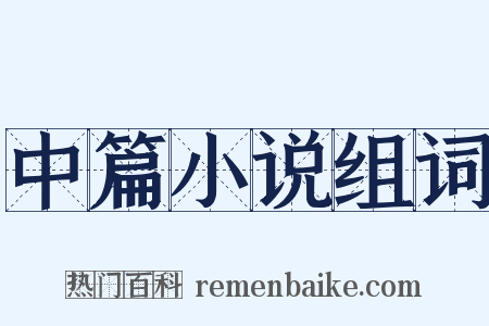 中篇小说组词是什么意思的图片